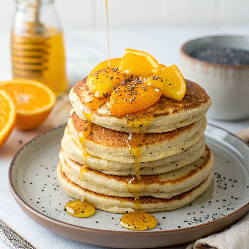 Citrus Burst Orange Poppy Seed Pancakes: Zesty Brunch Delight